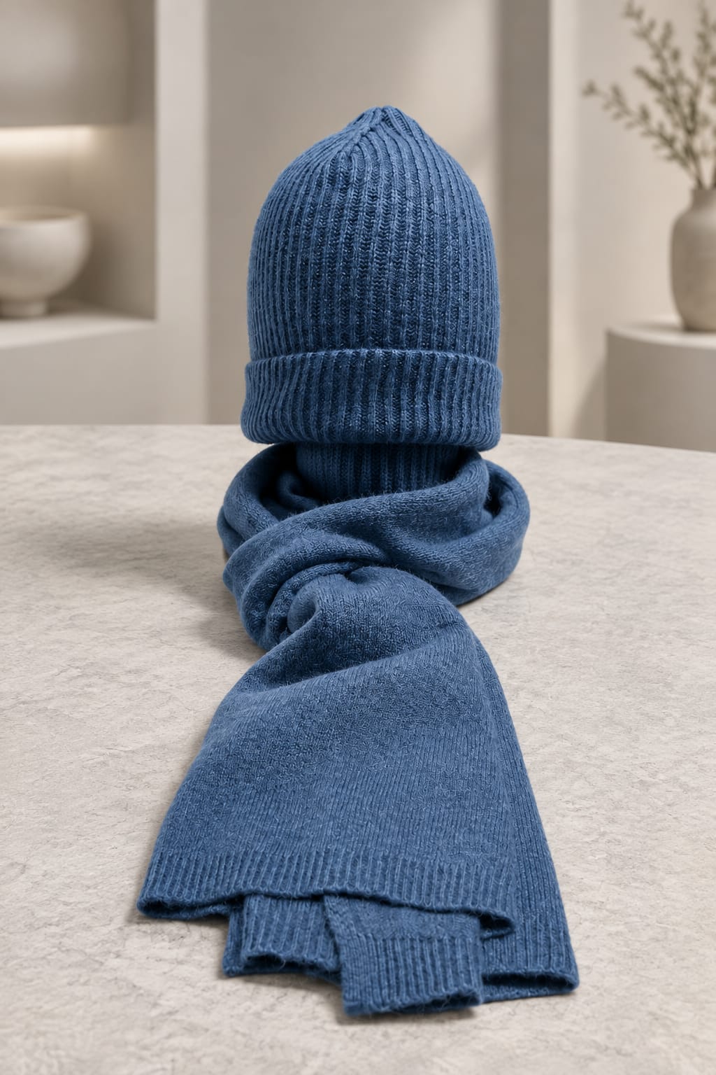 Cuffia in cashmere denim BAHOBAB W400