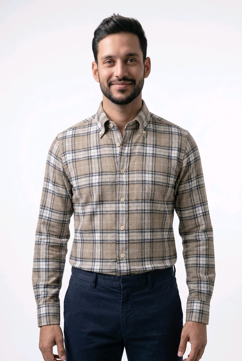 Camicia in flanella scozese GHIRARDELLI WASHED P4121