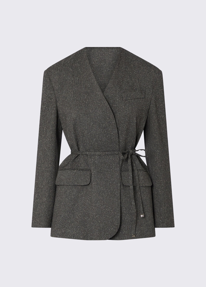 Giacca in tweed verde LIUJO CF6218