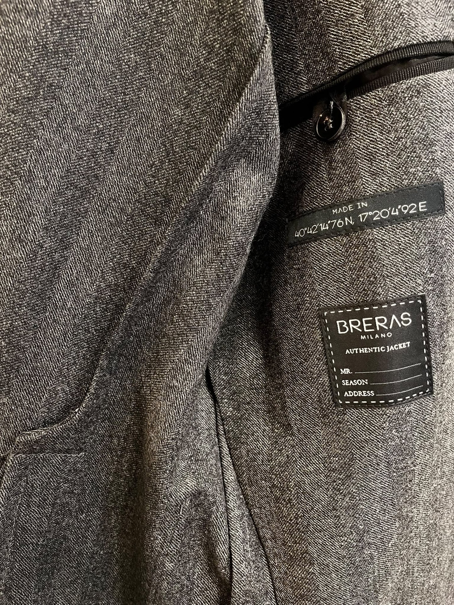 Giacca spinata grigia BRERAS MILANO G90