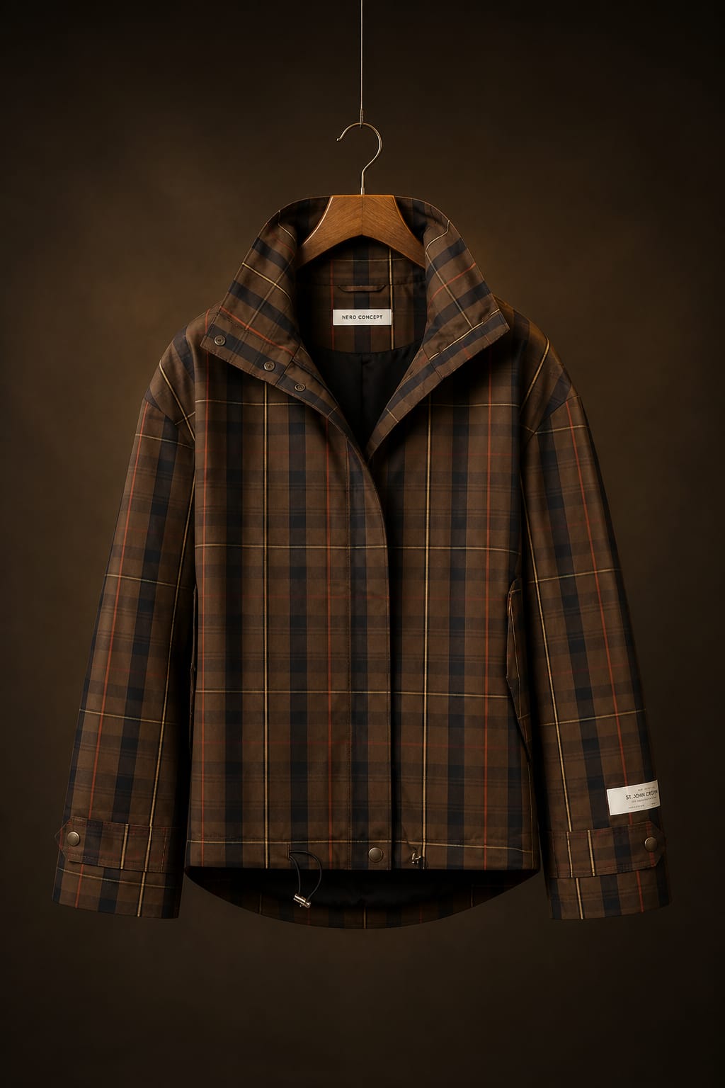 Trench corto in check NOUMENO CONCEPT J85