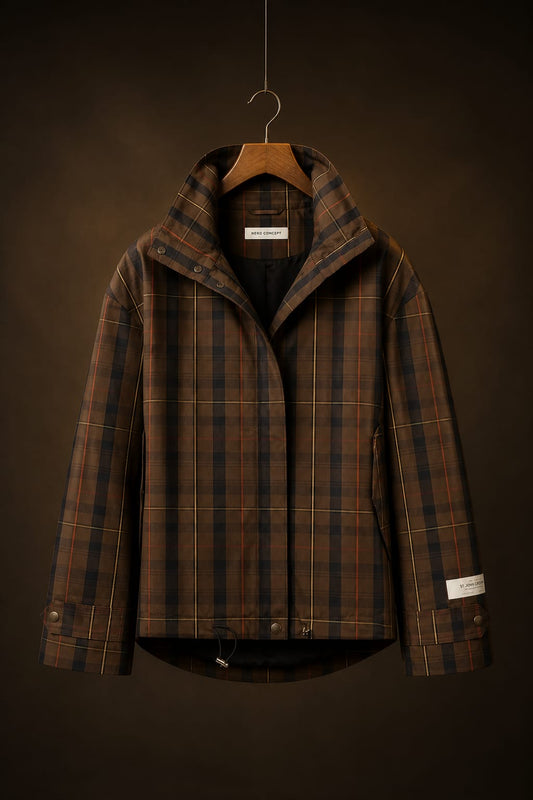 Trench corto in check NOUMENO CONCEPT J85