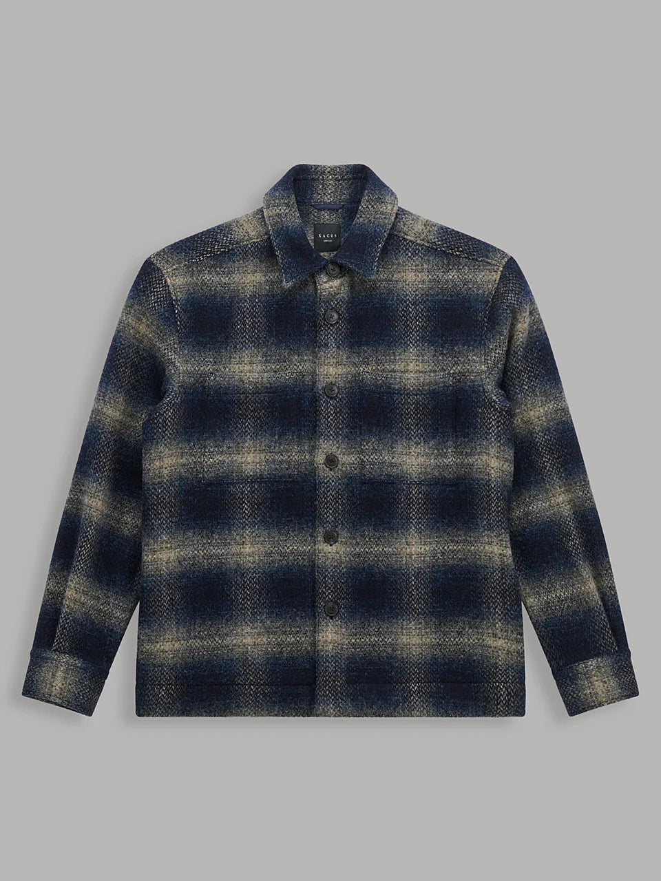 Overshirt quadri panno blu XACUS 31442