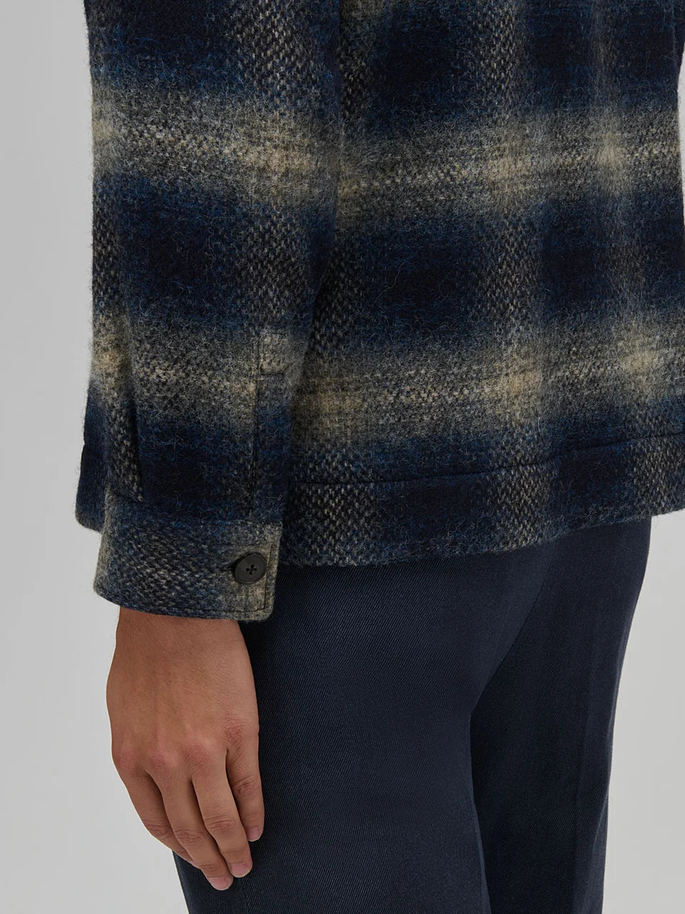 Overshirt quadri panno blu XACUS 31442