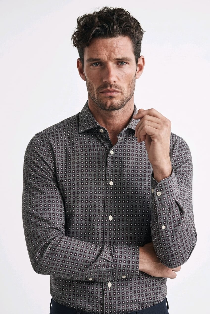 Camicia fantasia grigia GHRARDELLI NEXT FR387