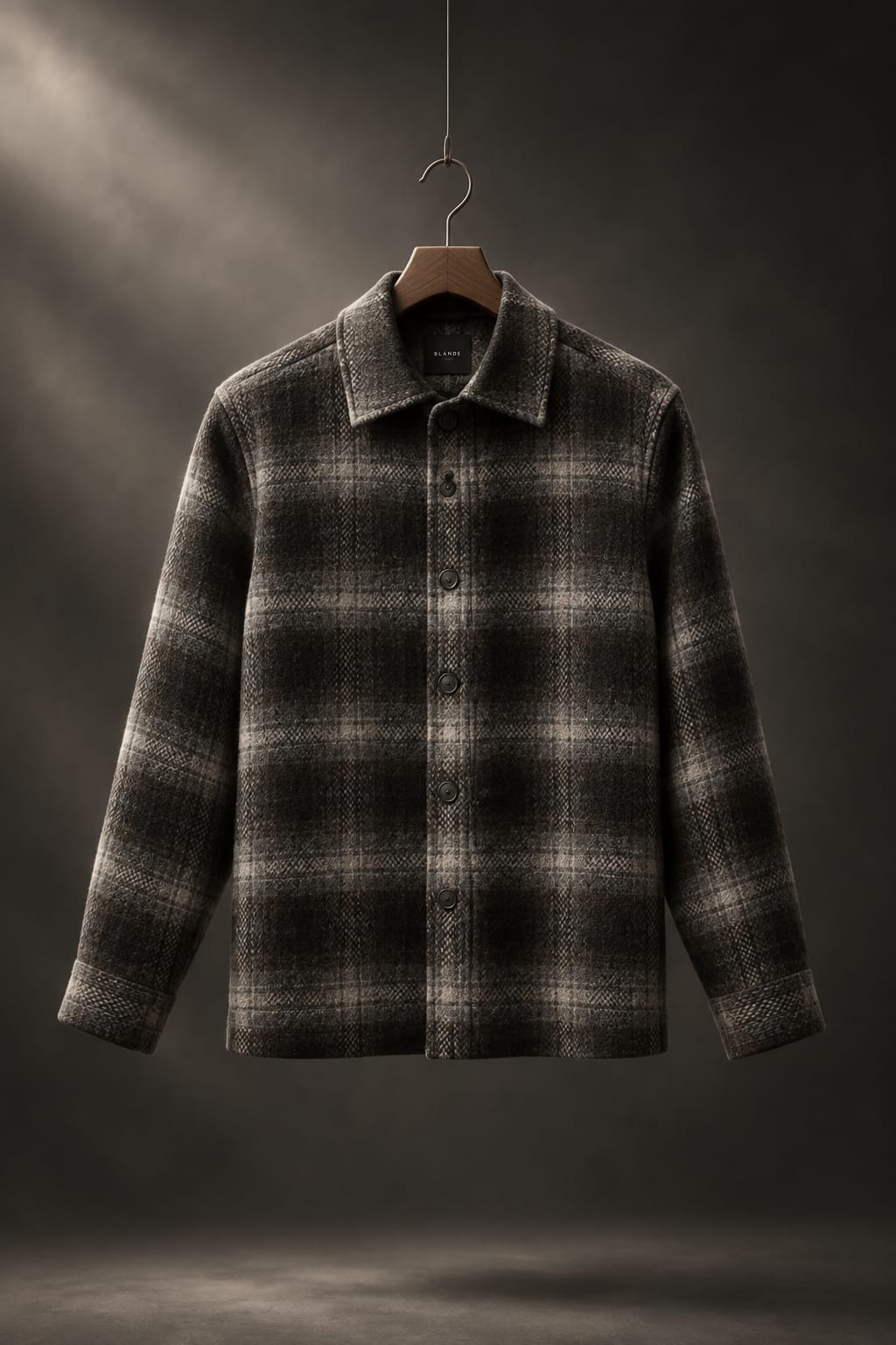 Overshirt quadri panno marrone XACUS 31442