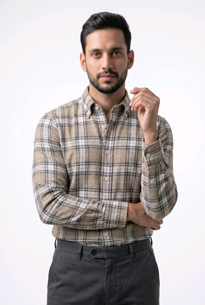 Camicia in flanella scozese GHIRARDELLI WASHED P4121