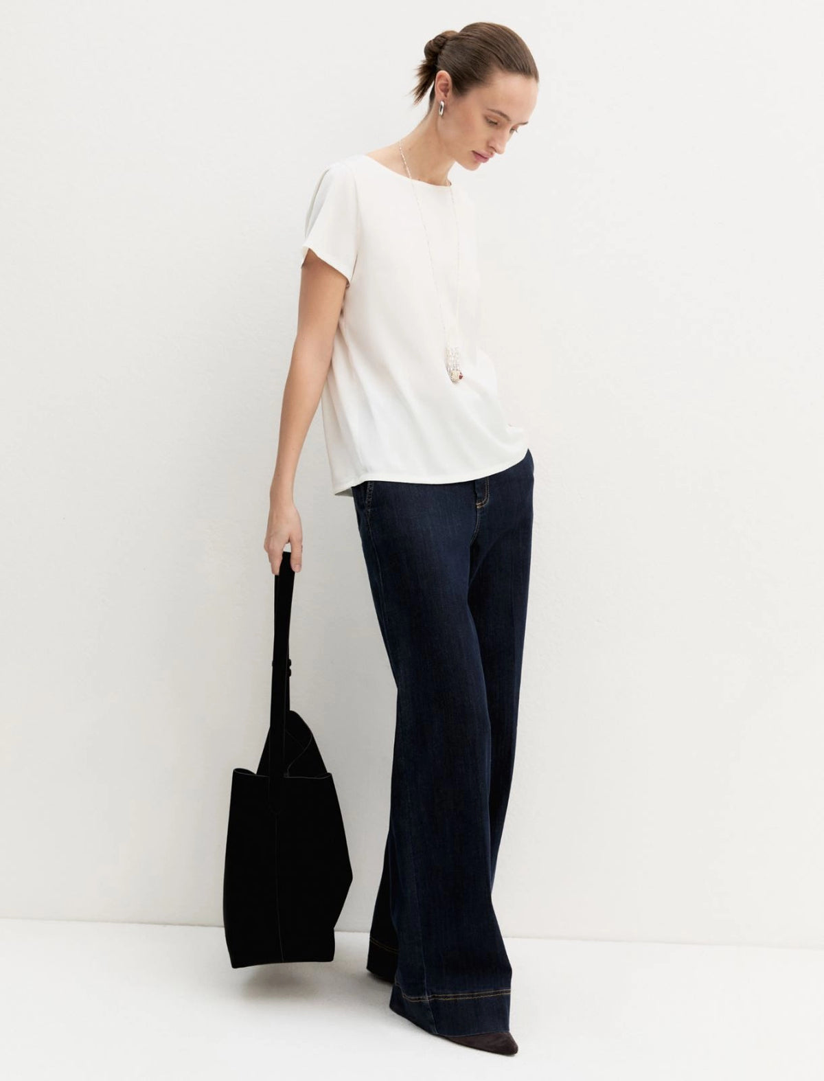 Blusa a maniche corte in raso EMME EMMPANTEON
