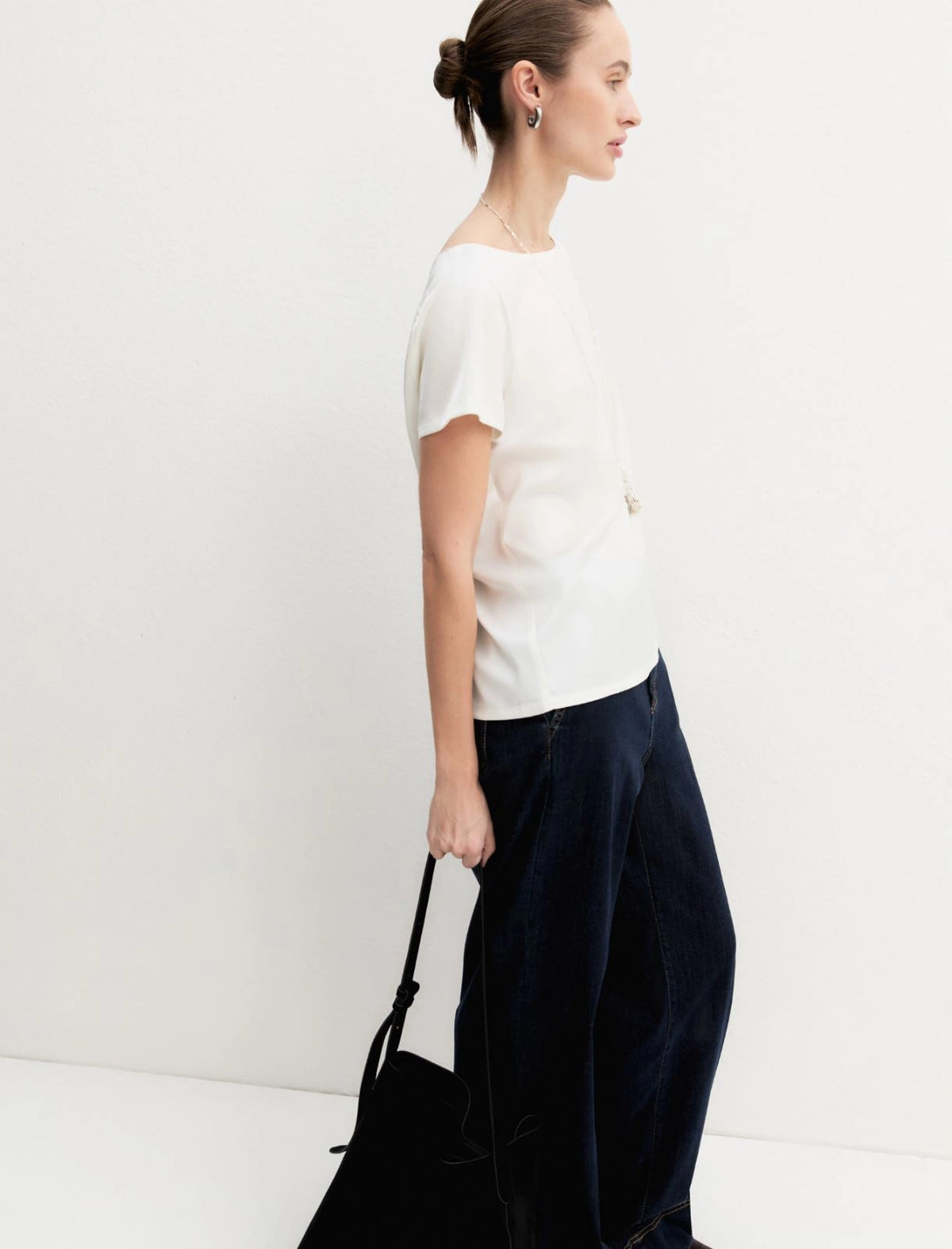 Blusa a maniche corte in raso EMME EMMPANTEON