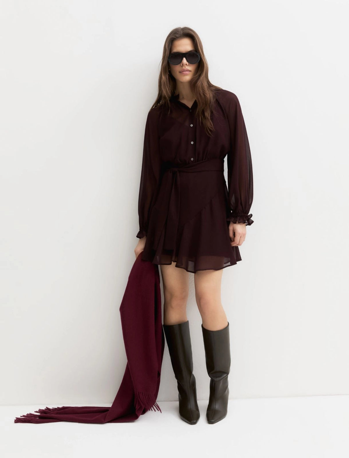 Abito in georgette bordeaux EMME MARELLA EMMSENAPE