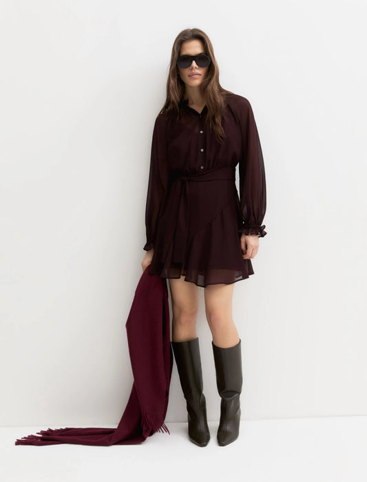 Abito in georgette bordeaux EMME EMMSENAPE
