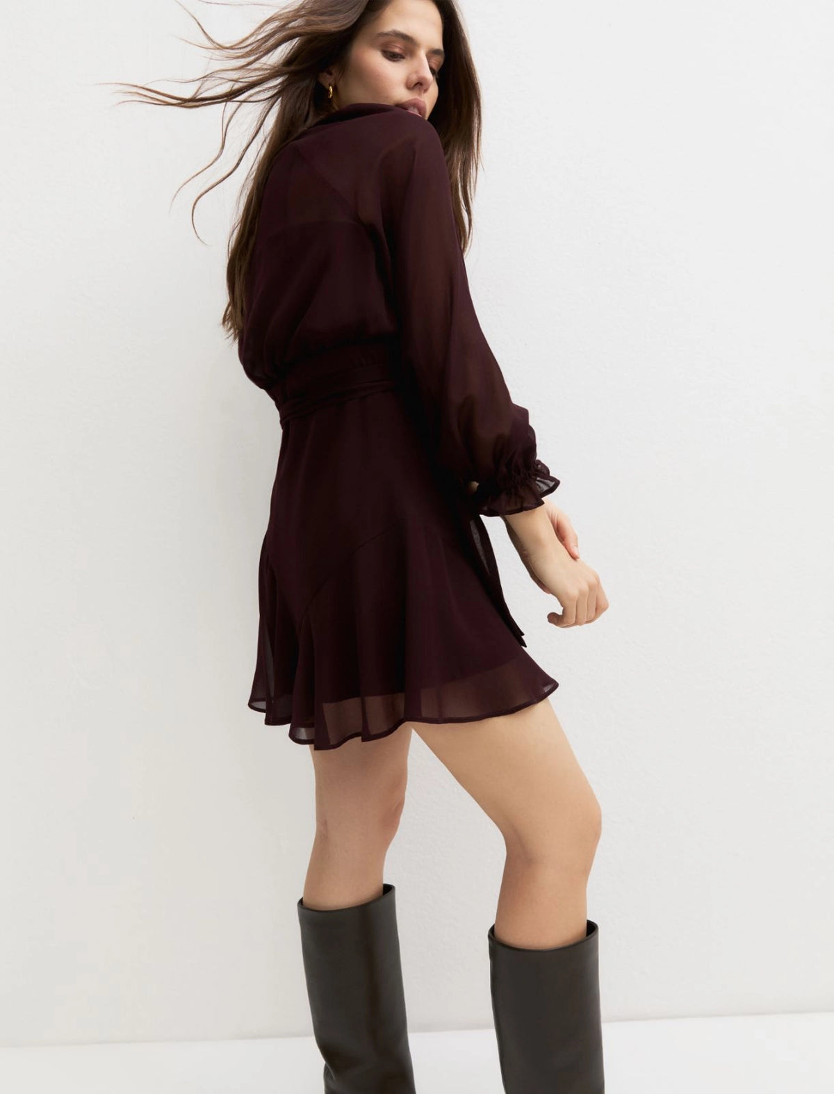 Abito in georgette bordeaux EMME MARELLA EMMSENAPE