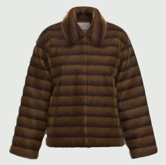 Ecopelliccia boxy cognac EMME EMMAGIO