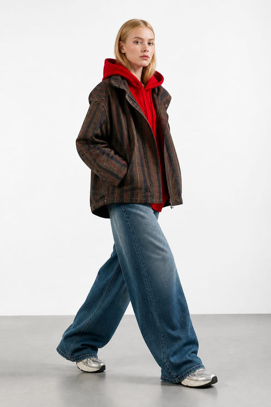 Trench corto in check NOUMENO CONCEPT J85