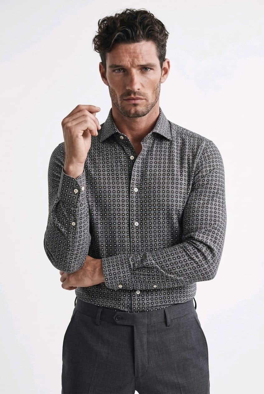 Camicia fantasia grigia GHRARDELLI NEXT FR387