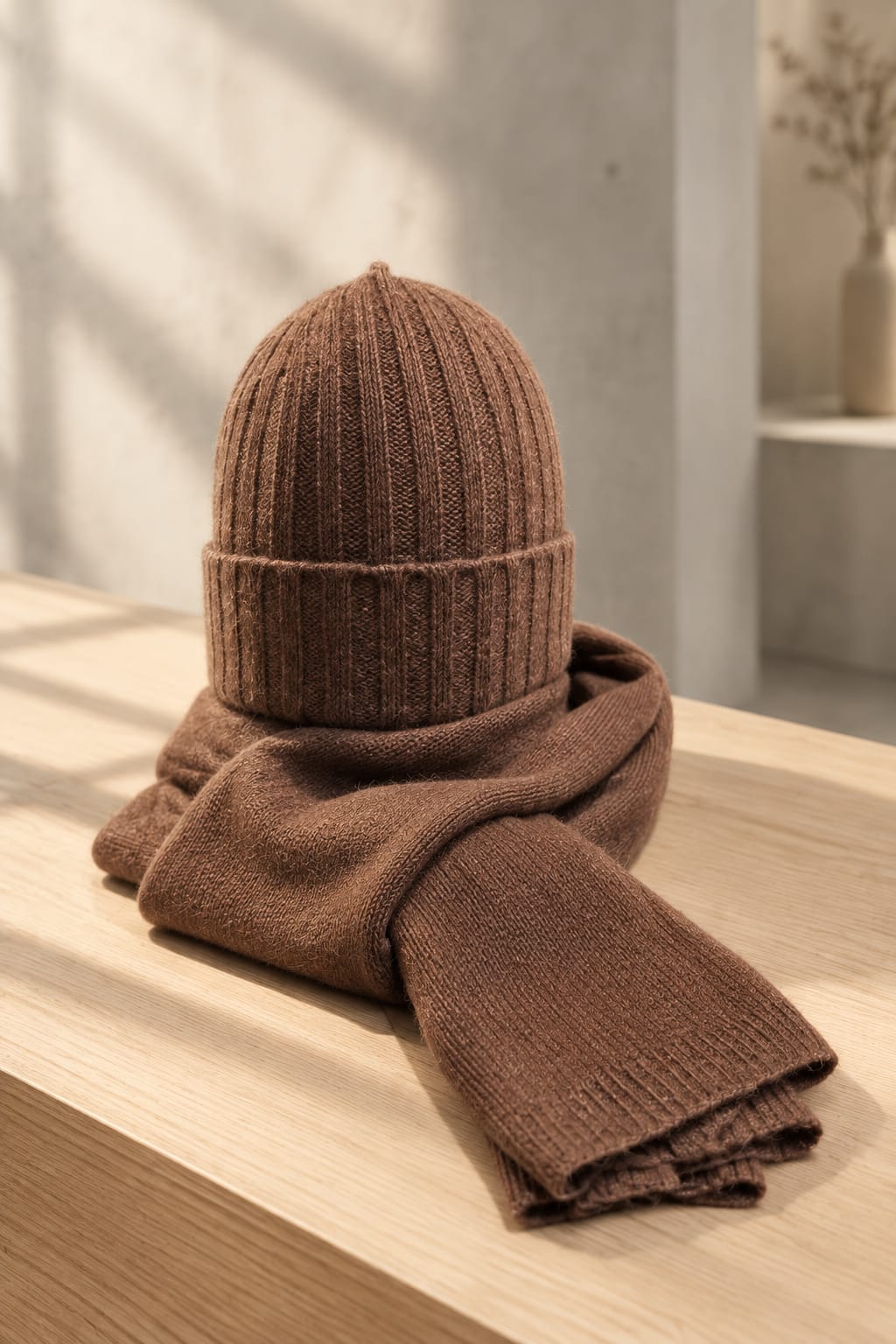 Sciarpa in cashmere marrone BAHOBAB W410