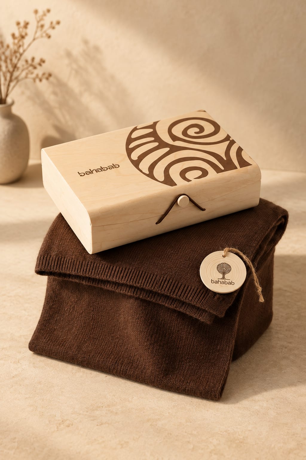 Sciarpa in cashmere marrone BAHOBAB W410