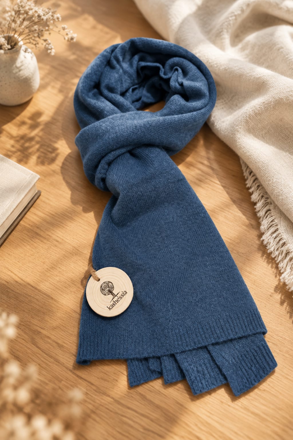 Sciarpa in cashmere denim BAOBAB W410