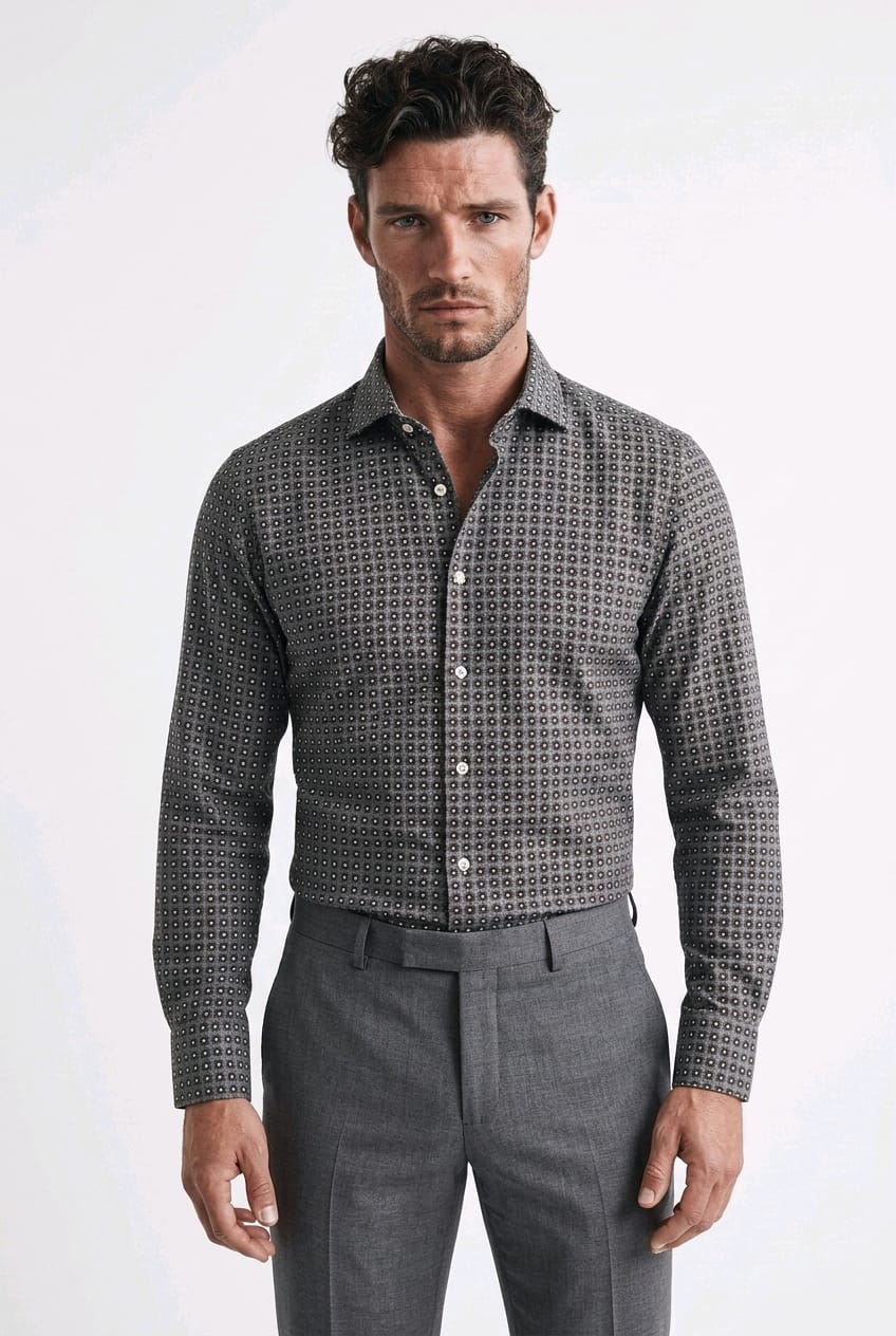 Camicia fantasia grigia GHRARDELLI NEXT FR387