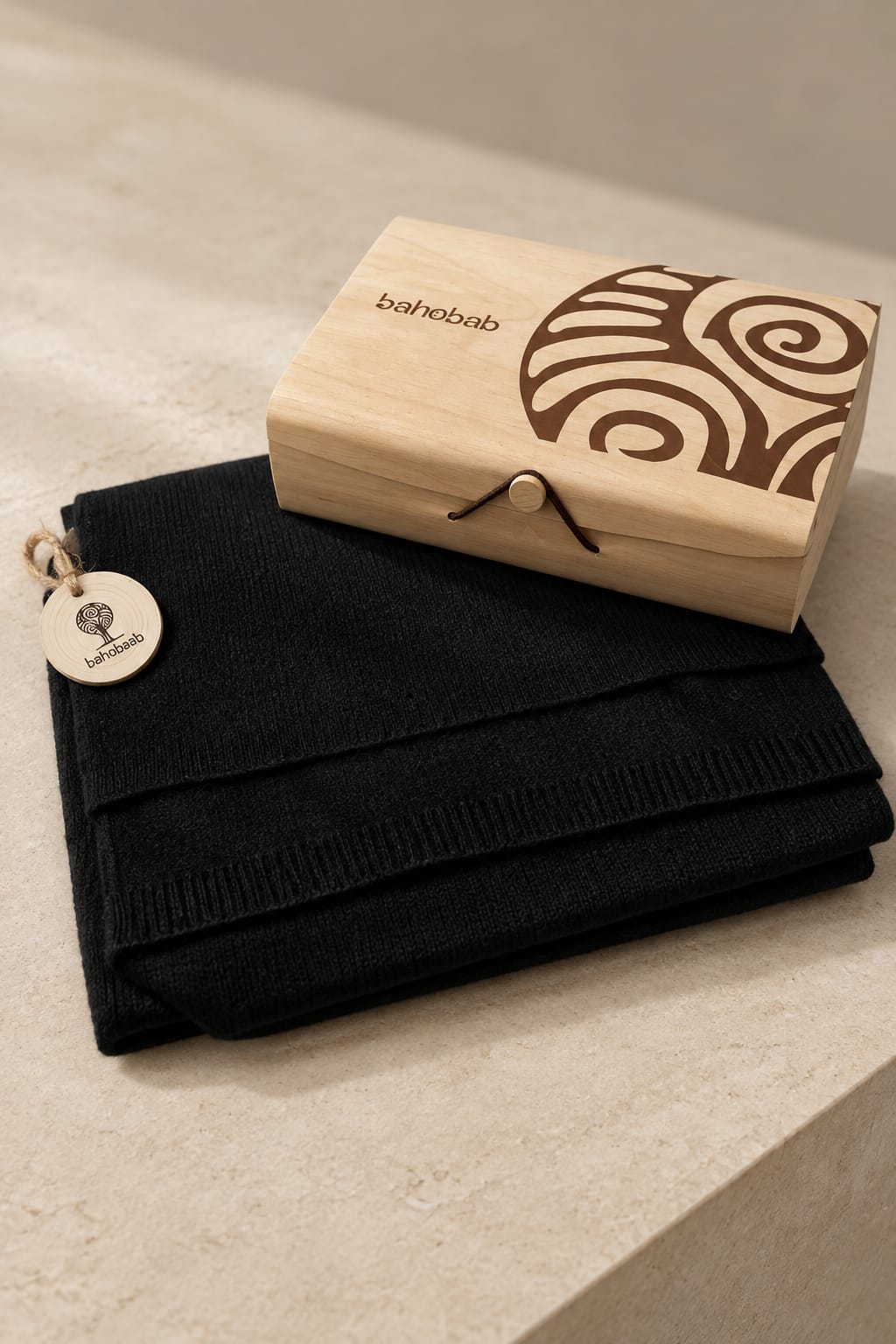 Sciarpa in cashmere nera BAHOBAB W410