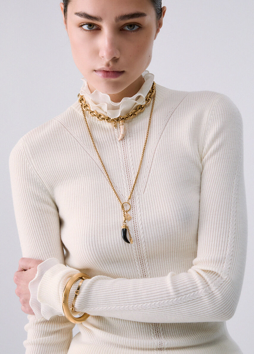 Lupetto in lana con rouches LIUJO CF6043