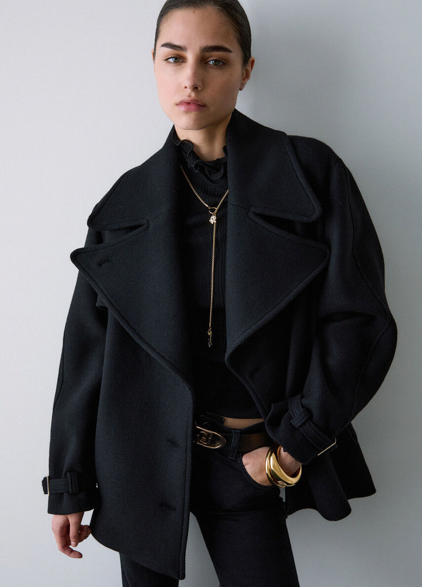 Cappotto in lana con cintura LIUJO CF6049