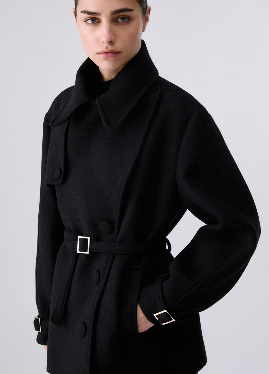 Cappotto in lana con cintura LIUJO CF6049