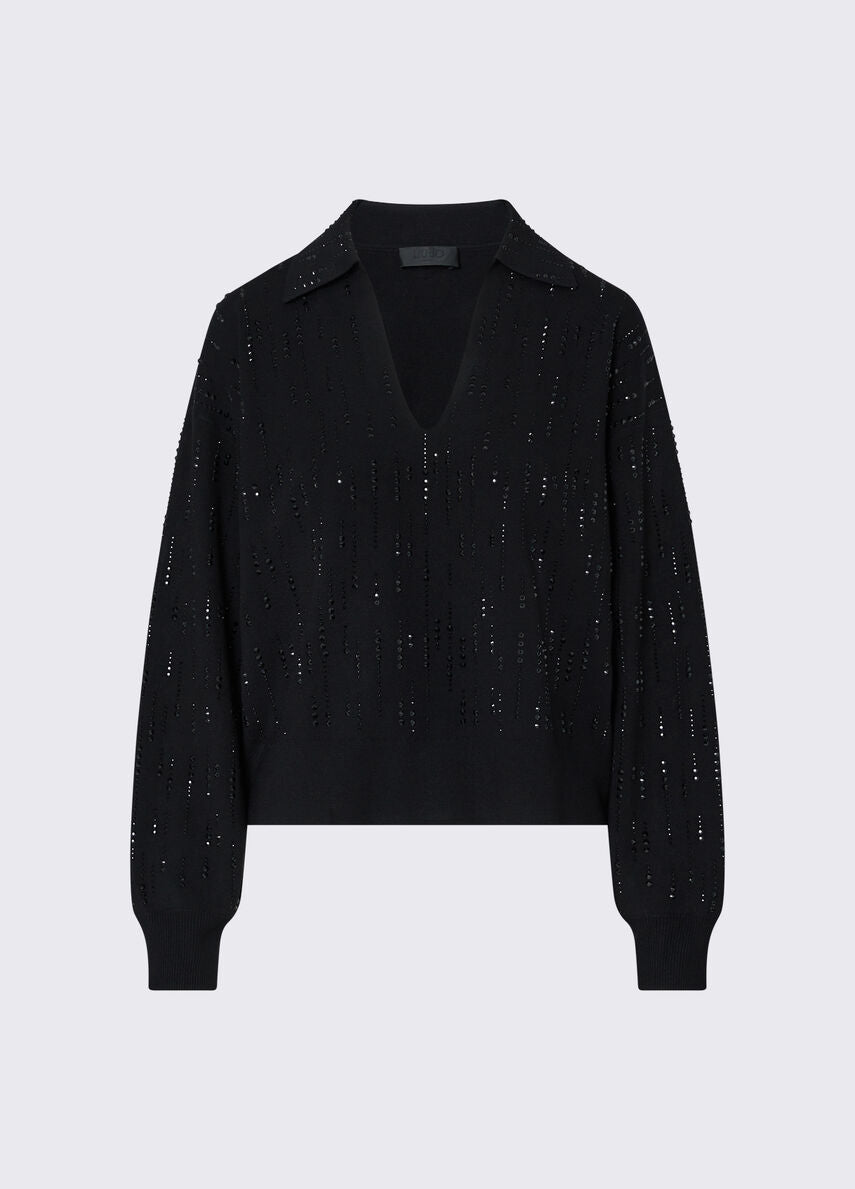Maglia con ricami gioiello LIU JO CF6161