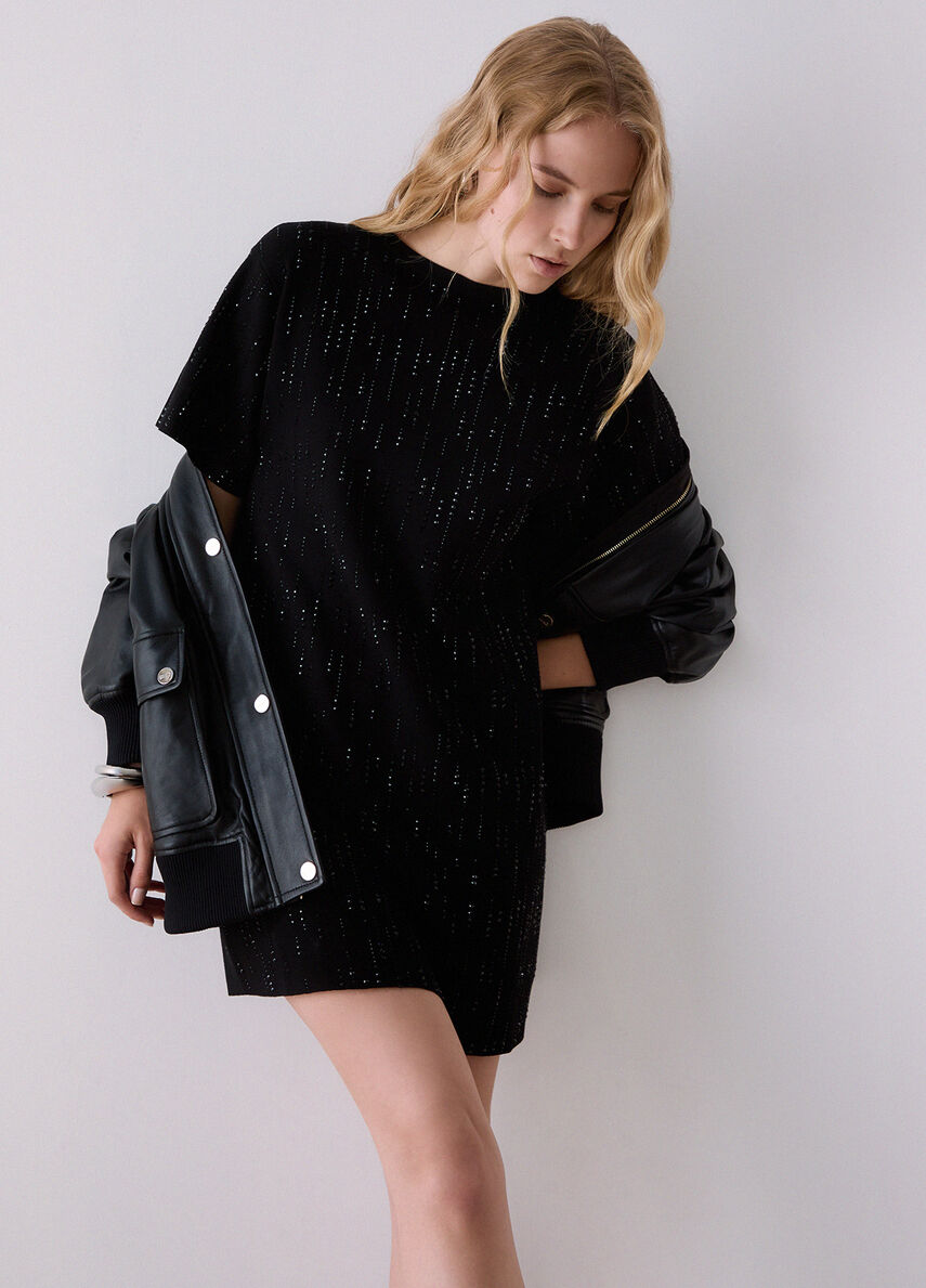 Abito in maglia con strass LIU JO CF6162