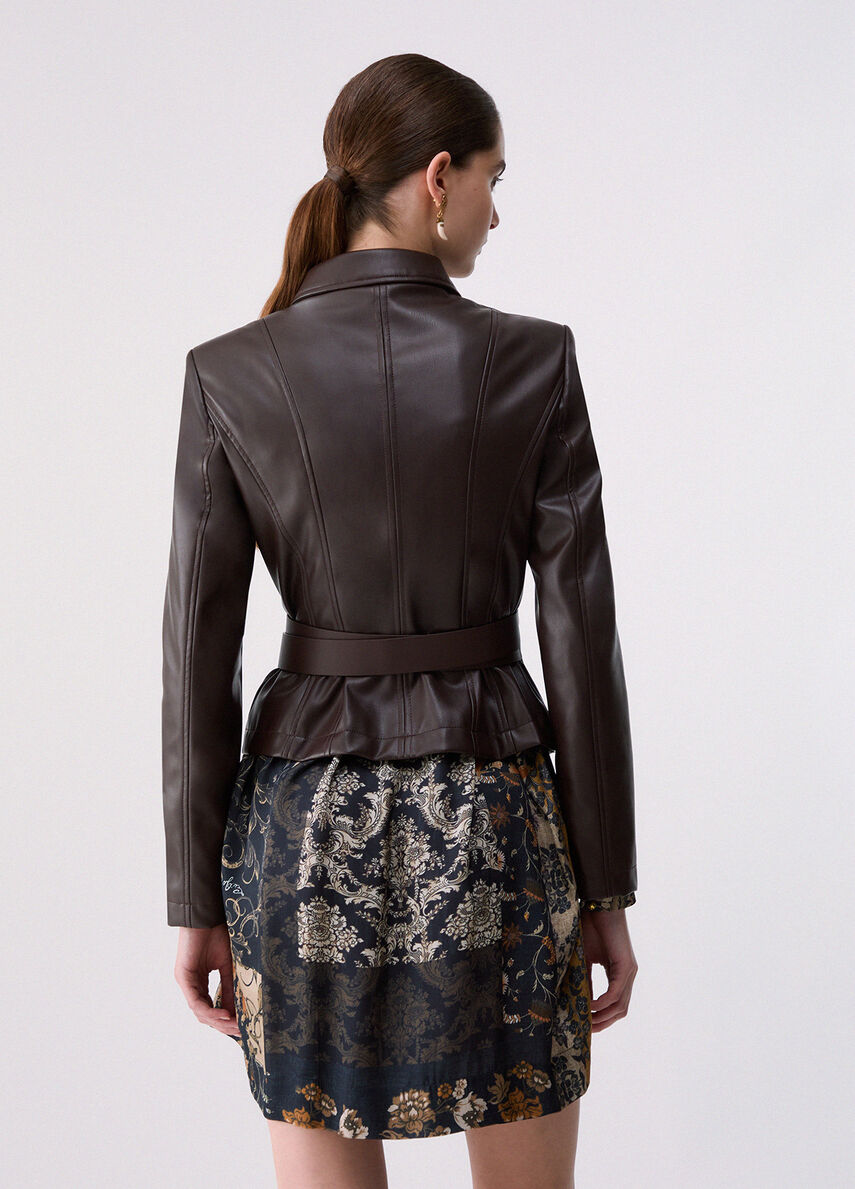 Giacca ecopelle marrone LIUJO CF6205