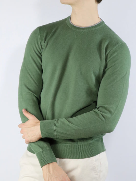 Maglia girocollo verde FERRANTE 30121