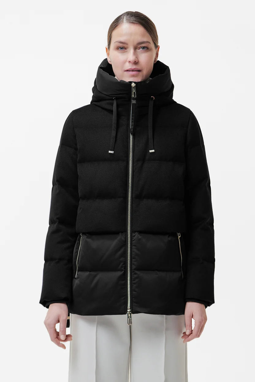 Piumino bi-materico nero DUNO KEIKO