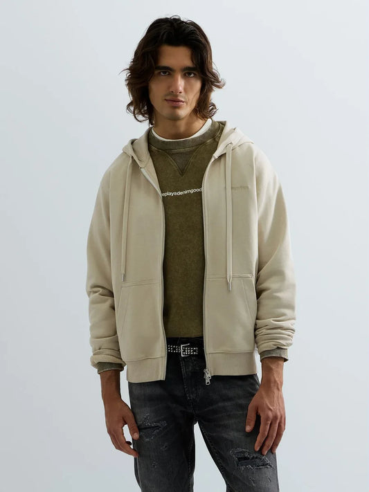 Felpa in cotone con zip e cappuccio REPLAY 7242OW