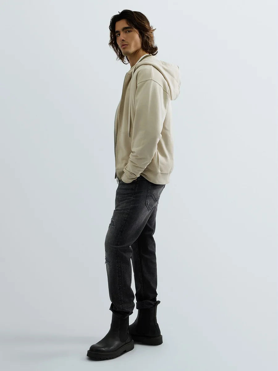 Felpa in cotone con zip e cappuccio REPLAY 7242OW