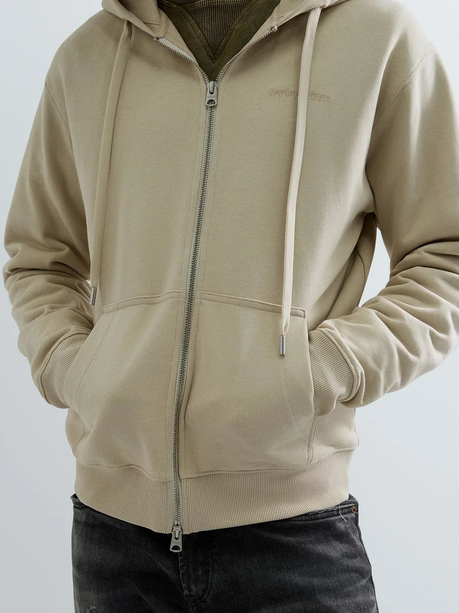 Felpa in cotone con zip e cappuccio REPLAY 7242OW