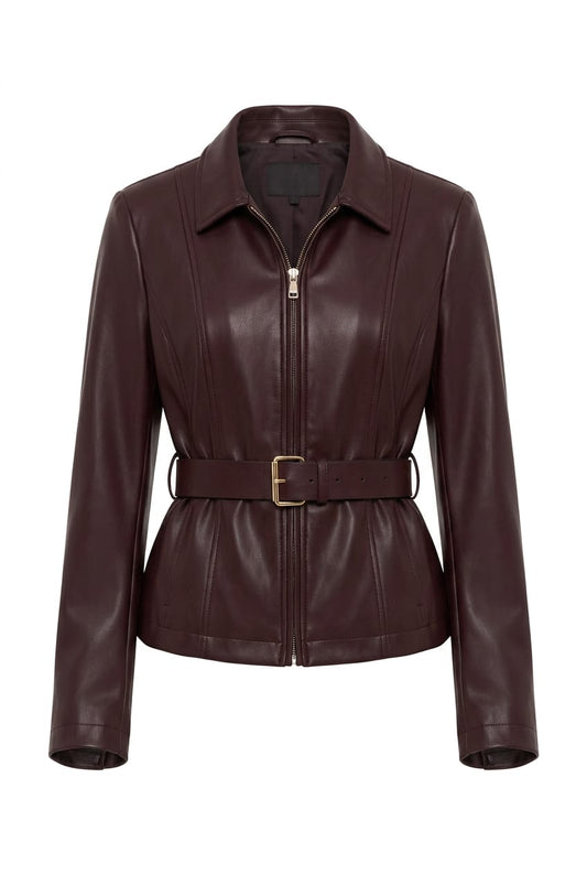 Giacca ecopelle marrone LIUJO CF6205