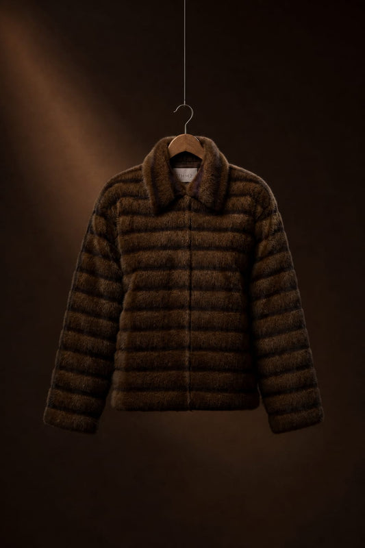 Ecopelliccia boxy cognac EMME EMMAGIO