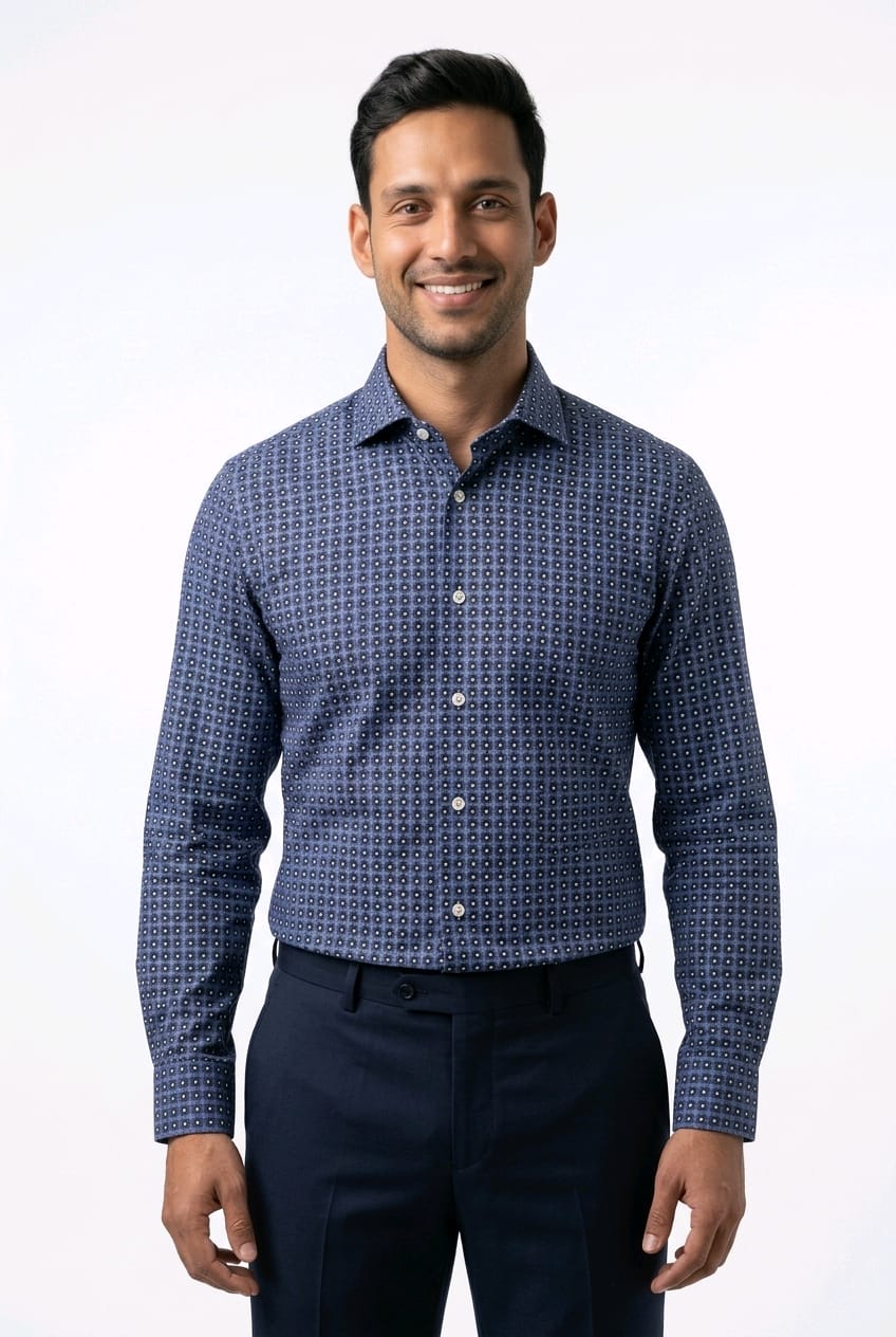Camicia fantasia blu GHIRARDELLI NEXT FR387