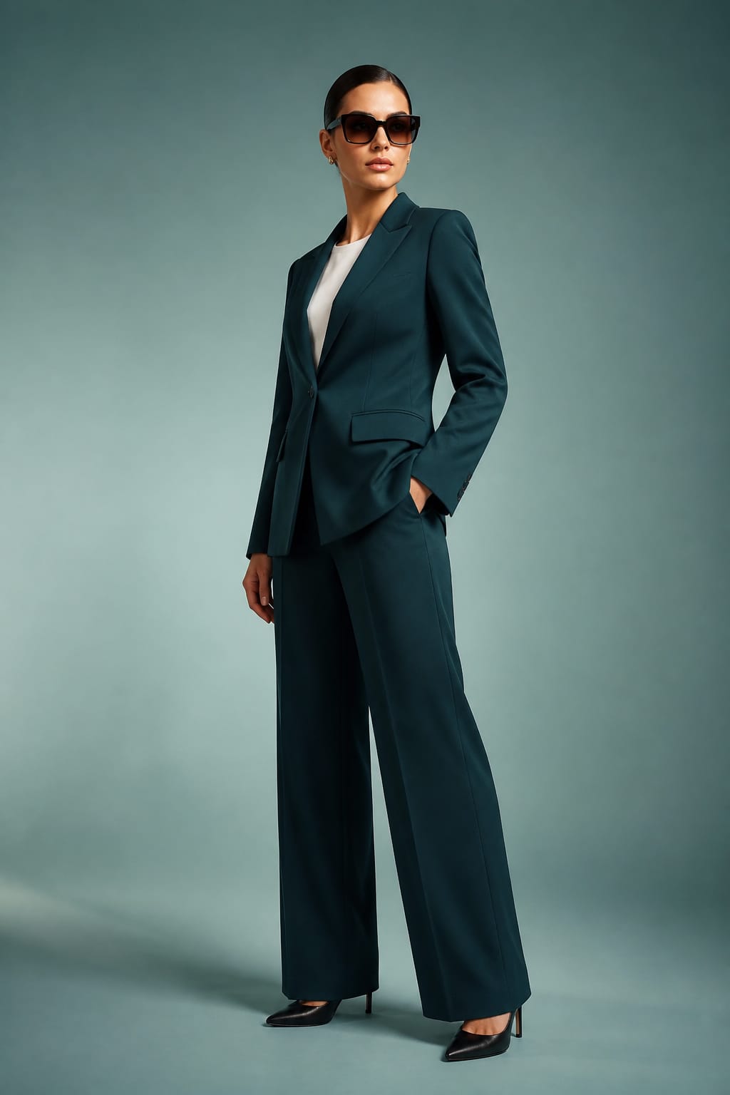 Tailleur verde in raso EMME MARELLA EMMFALESIA