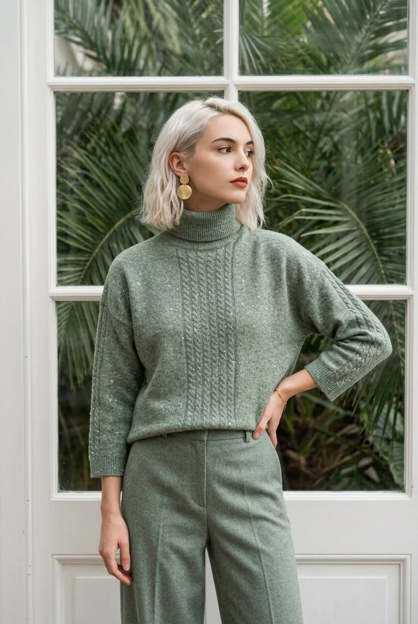 Dolcevita con trecce e lurex EMME EMMECAMERA